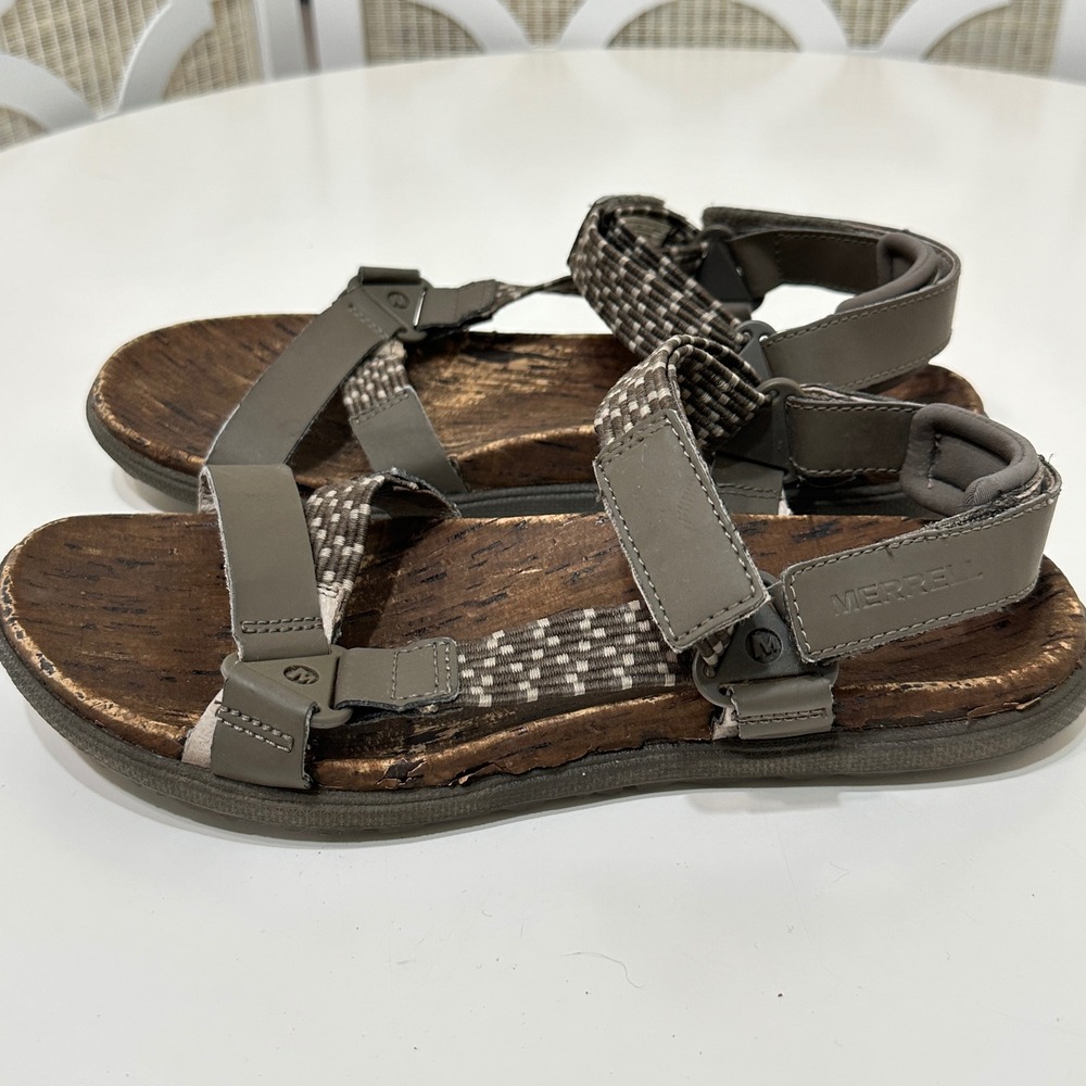 Merrell Boulder Performance Footwear Sandals Womens 9 Brown‎ Cork Outdoor Trail - Picture 3 of 12